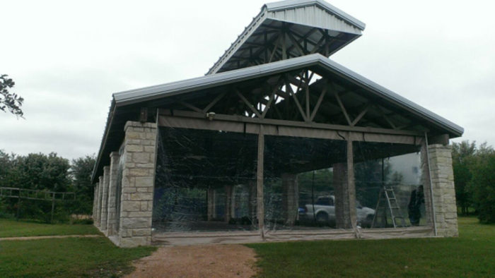 When storms strike unexpectedly, the Brushy Creek Pavilion will now be protected from the elements!